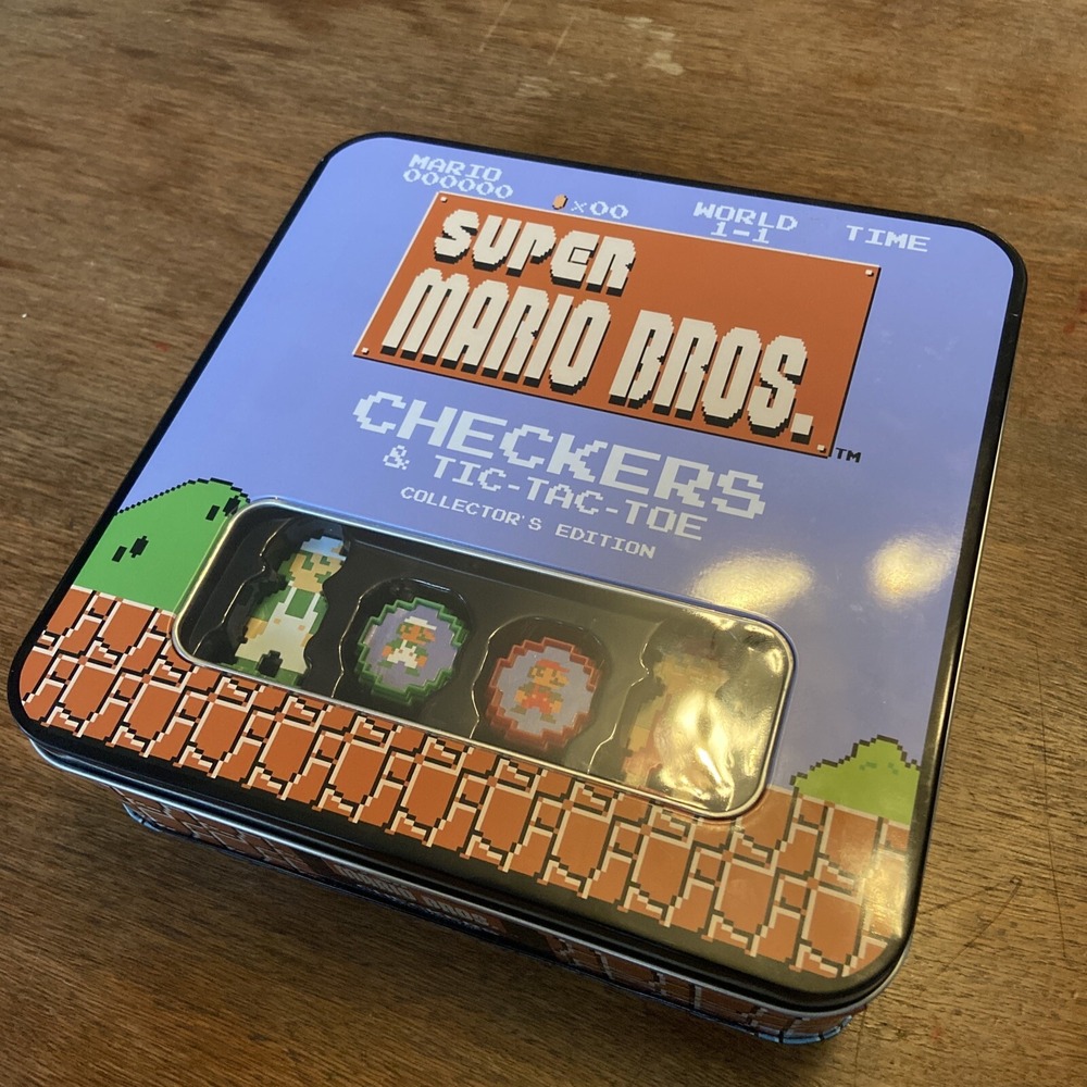 Super Mario Bros Checkers‎ TicTacToe Collector's Edition Tin 2016 Factory Sealed